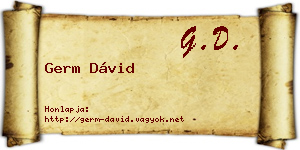 Germ Dávid névjegykártya
